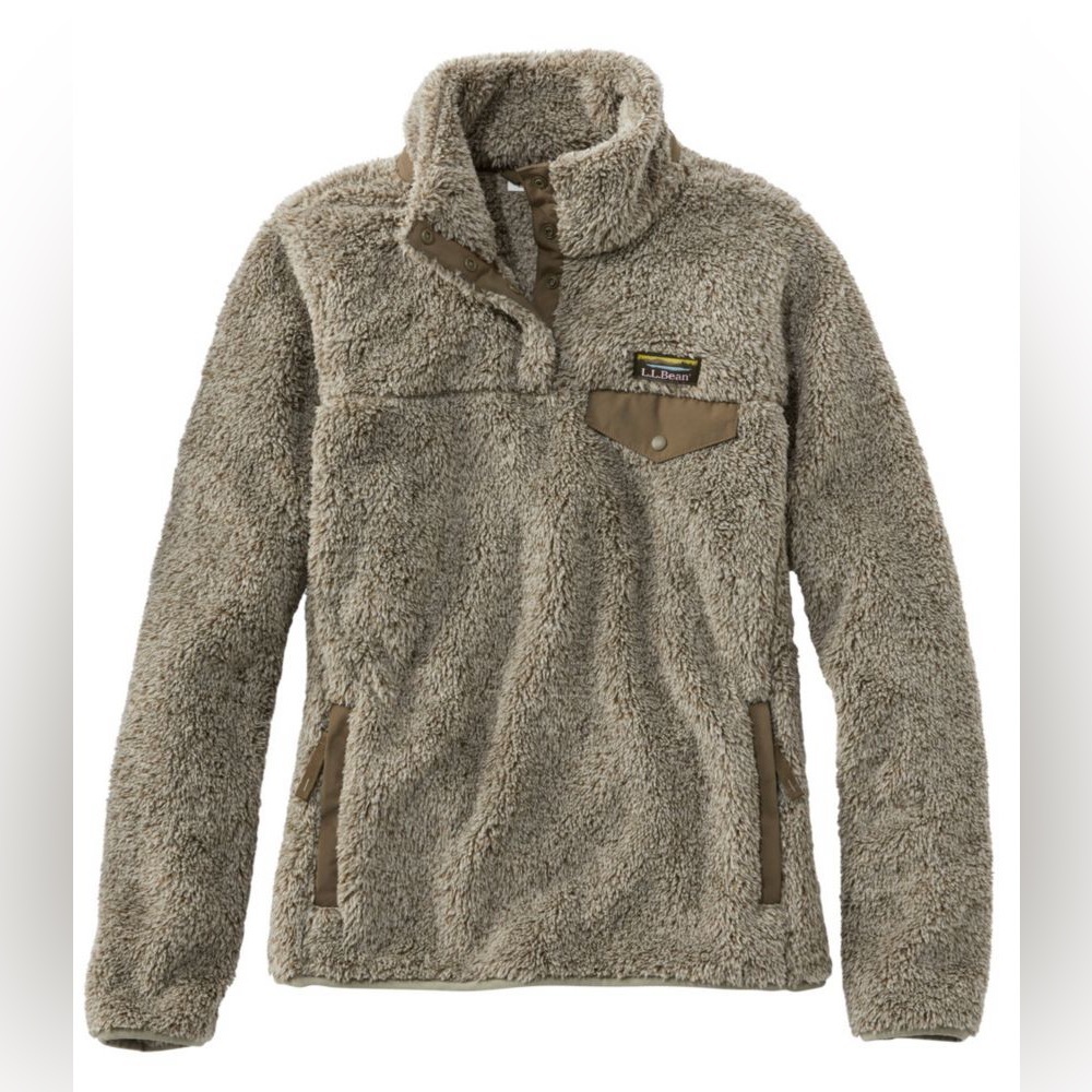 Women's L.L.Bean Hi-Pile Fleece Pullover in Olive